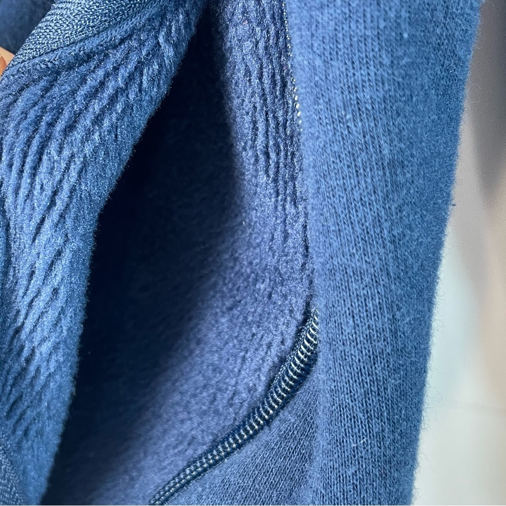 Athleta Cozy Karma Asym Pullover Navy Blue Fleece Zipper Sweatshirt Size Small - Picture 5 of 15